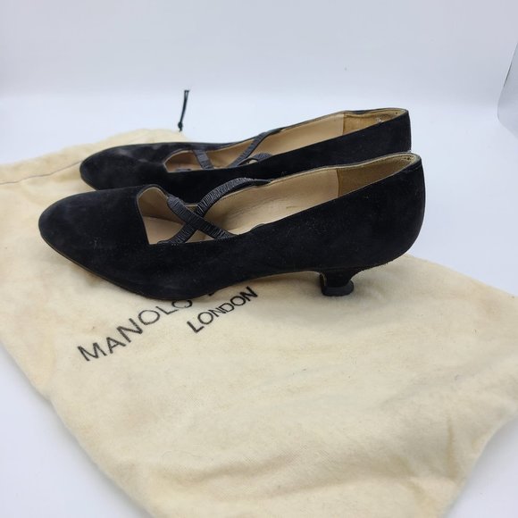 Manolo Blahnik Vintage Strappy Low Heels - Picture 4 of 8